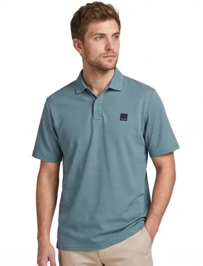 Jack & Jones Jack & Jones Plus Size poloshirt blauw structuur