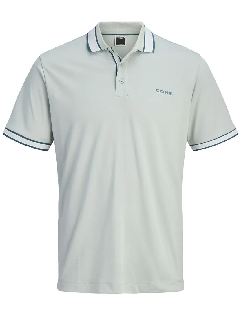 Poloshirt Jack & Jones lichtgrijs korte mouw pique