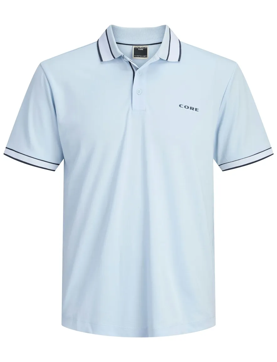 Korte mouwen polo Jack & Jones Plus Size korte mouw lichtblauw