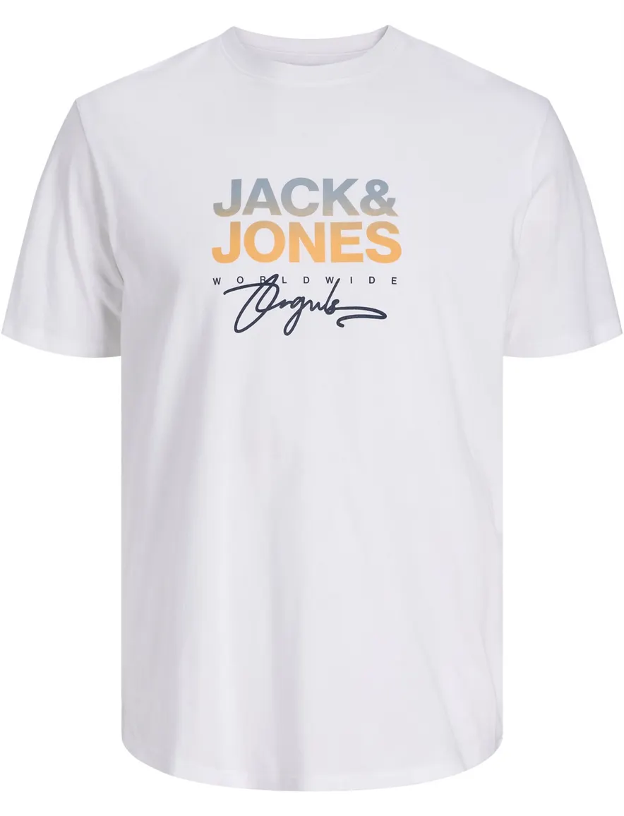 Wit t-shirt Jack & Jones Plus Size korte mouw ronde hals