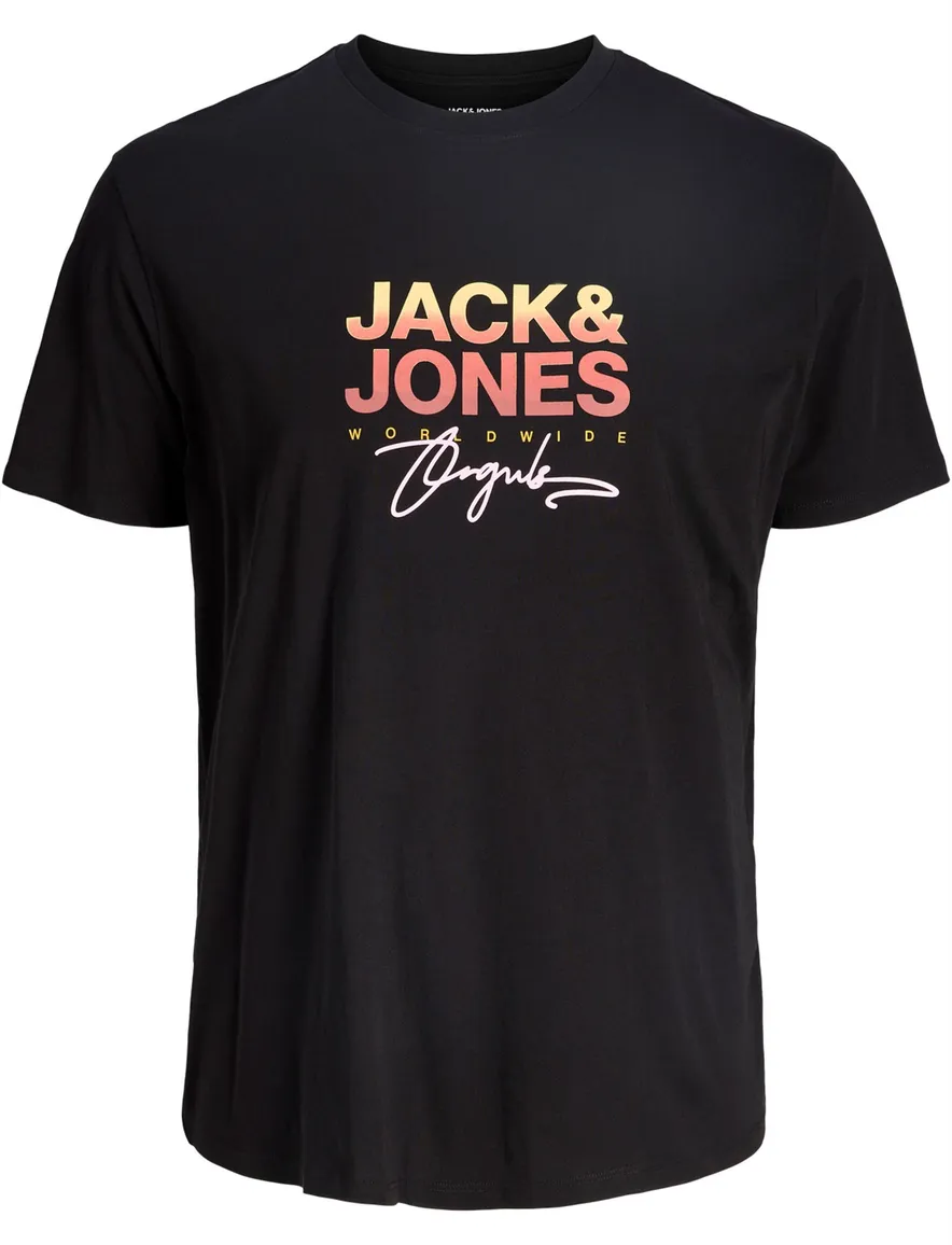 Jack & Jones t-shirt met opdruk zwart Plus Size