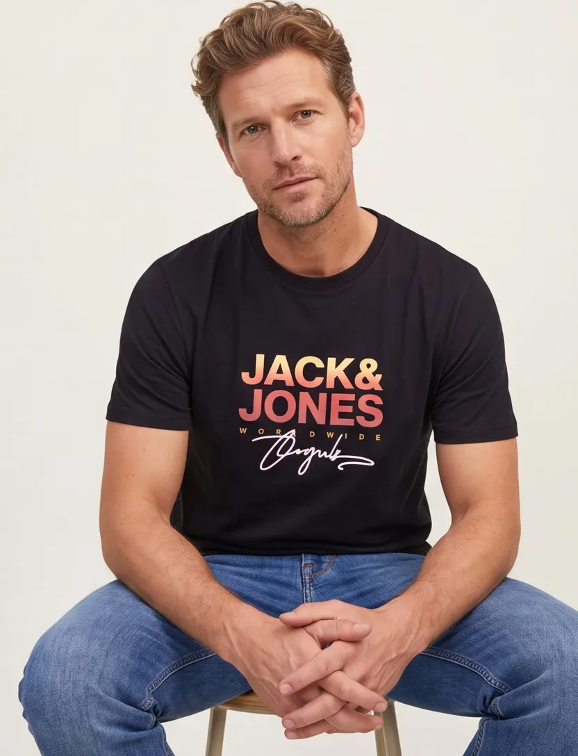 T-shirt Jack & Jones Plus Size korte mouw ronde hals opdruk