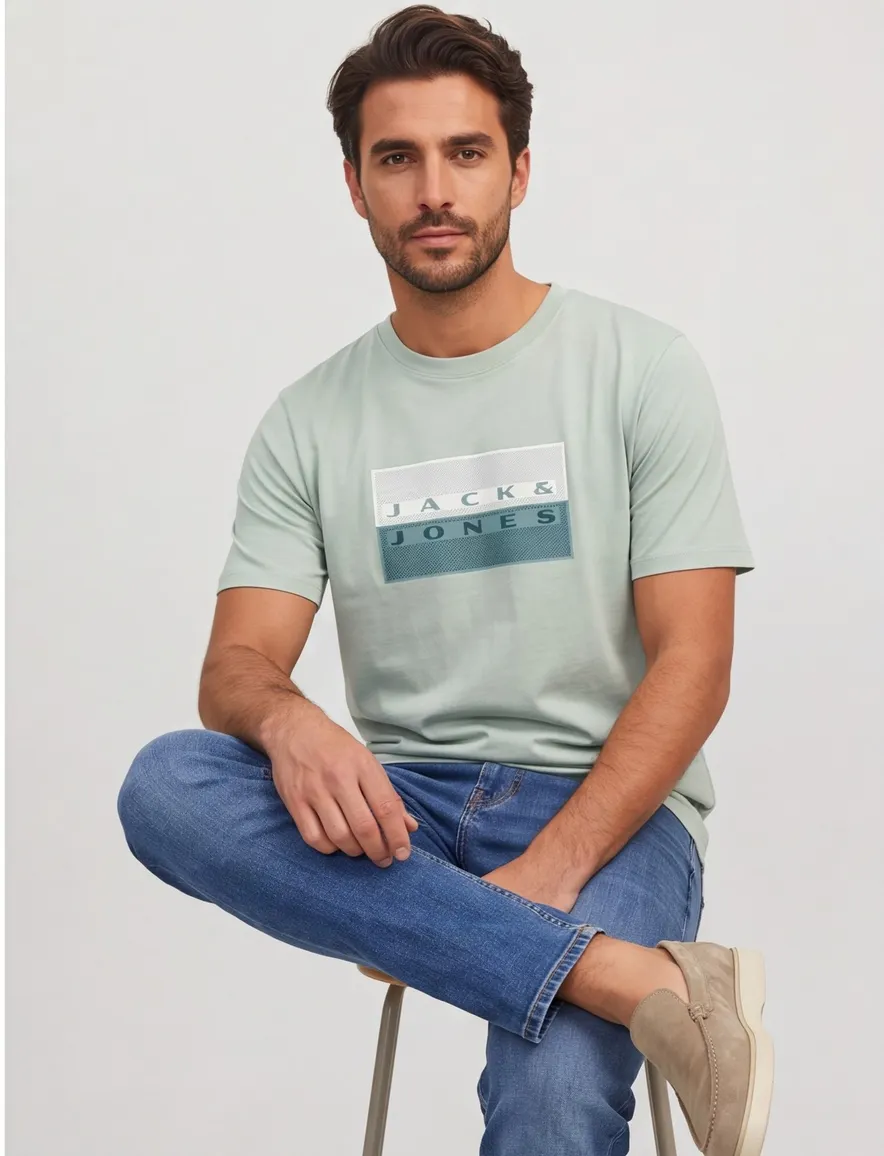 Jack & Jones Plus Size t-shirt groen ronde hals