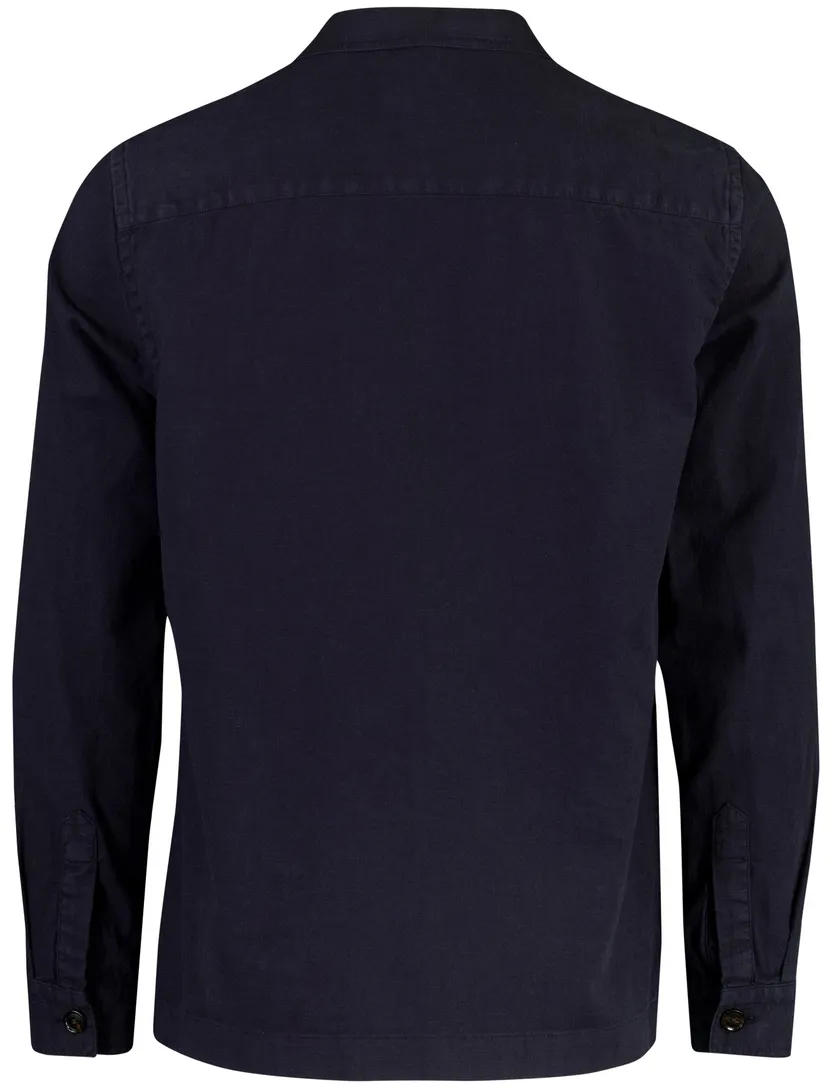 Navy linnen met knopen overshirt Profuomo