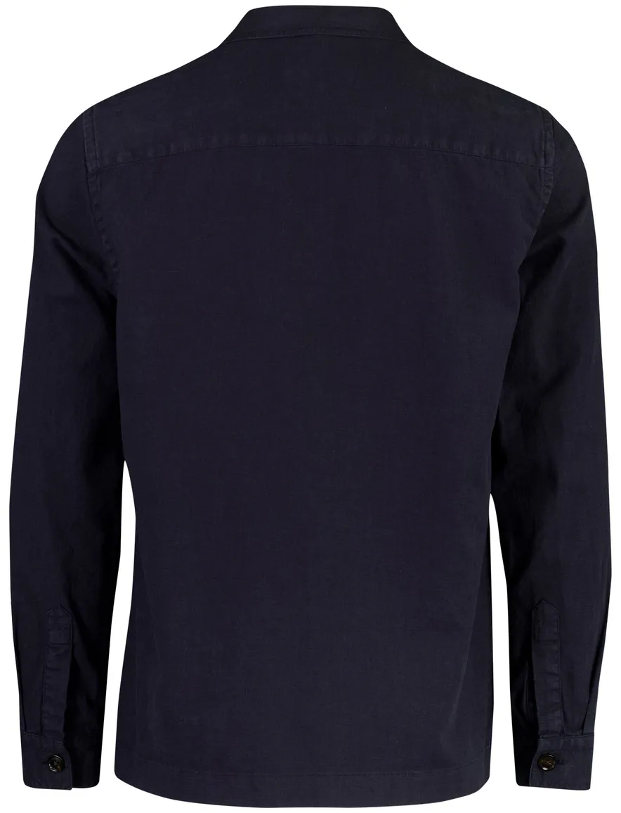 Profuomo overshirt donkerblauw linnen katoen
