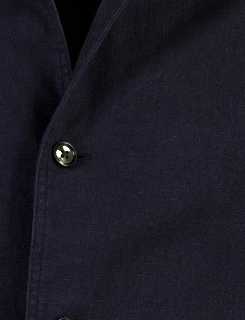 Navy linnen met knopen overshirt Profuomo