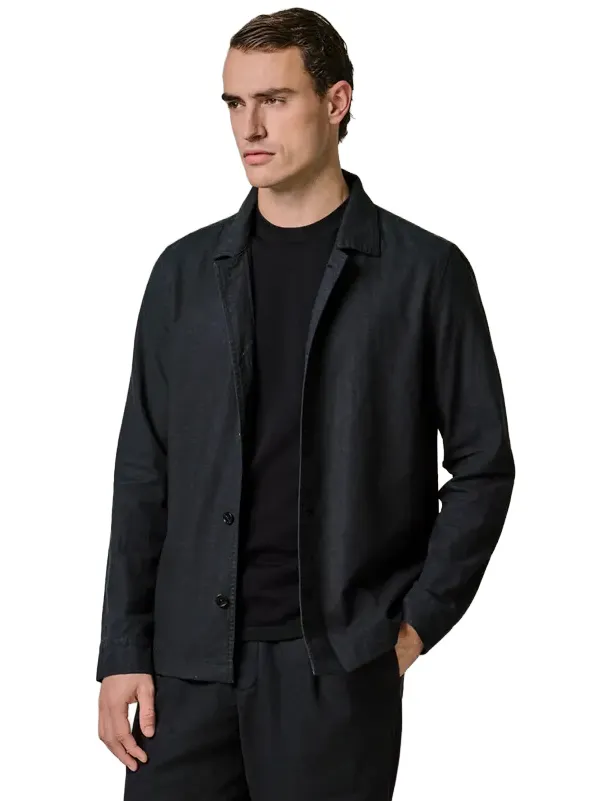 Profuomo Overshirt navy knopen