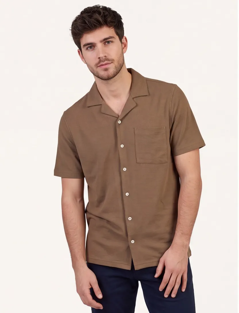 Born With Appetite doorknoop polo khaki 100% katoen