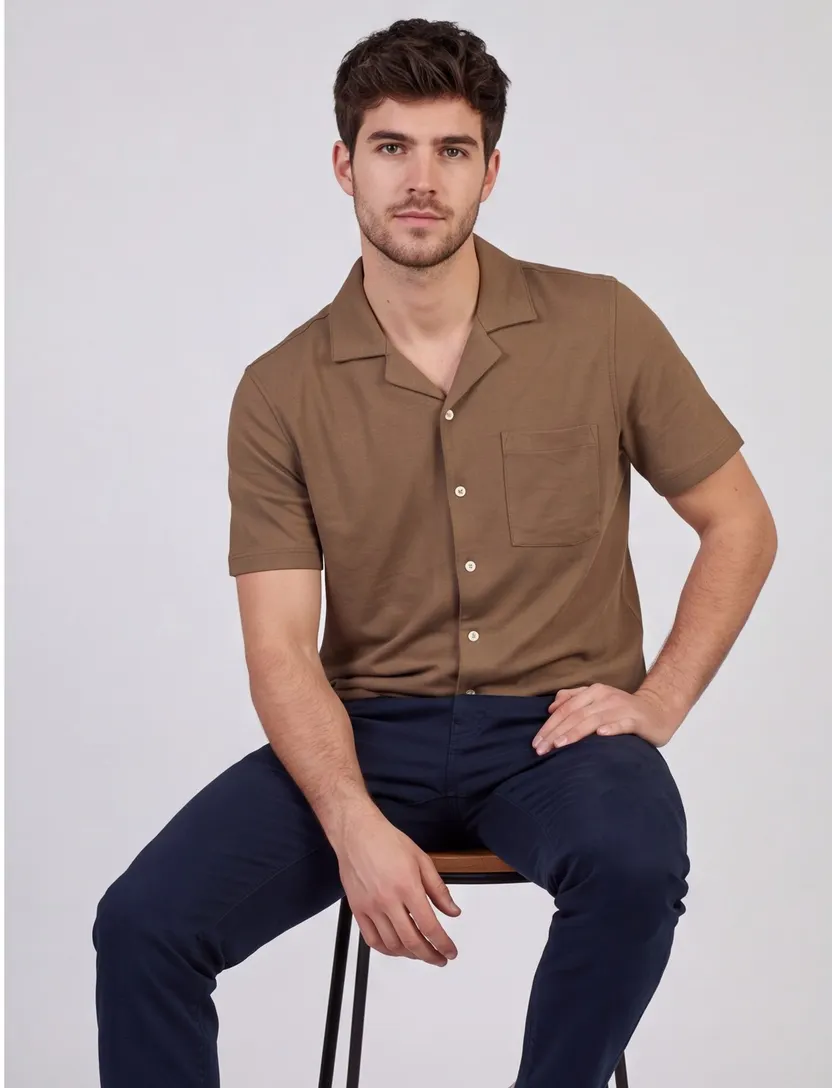Born With Appetite doorknoop polo khaki 100% katoen