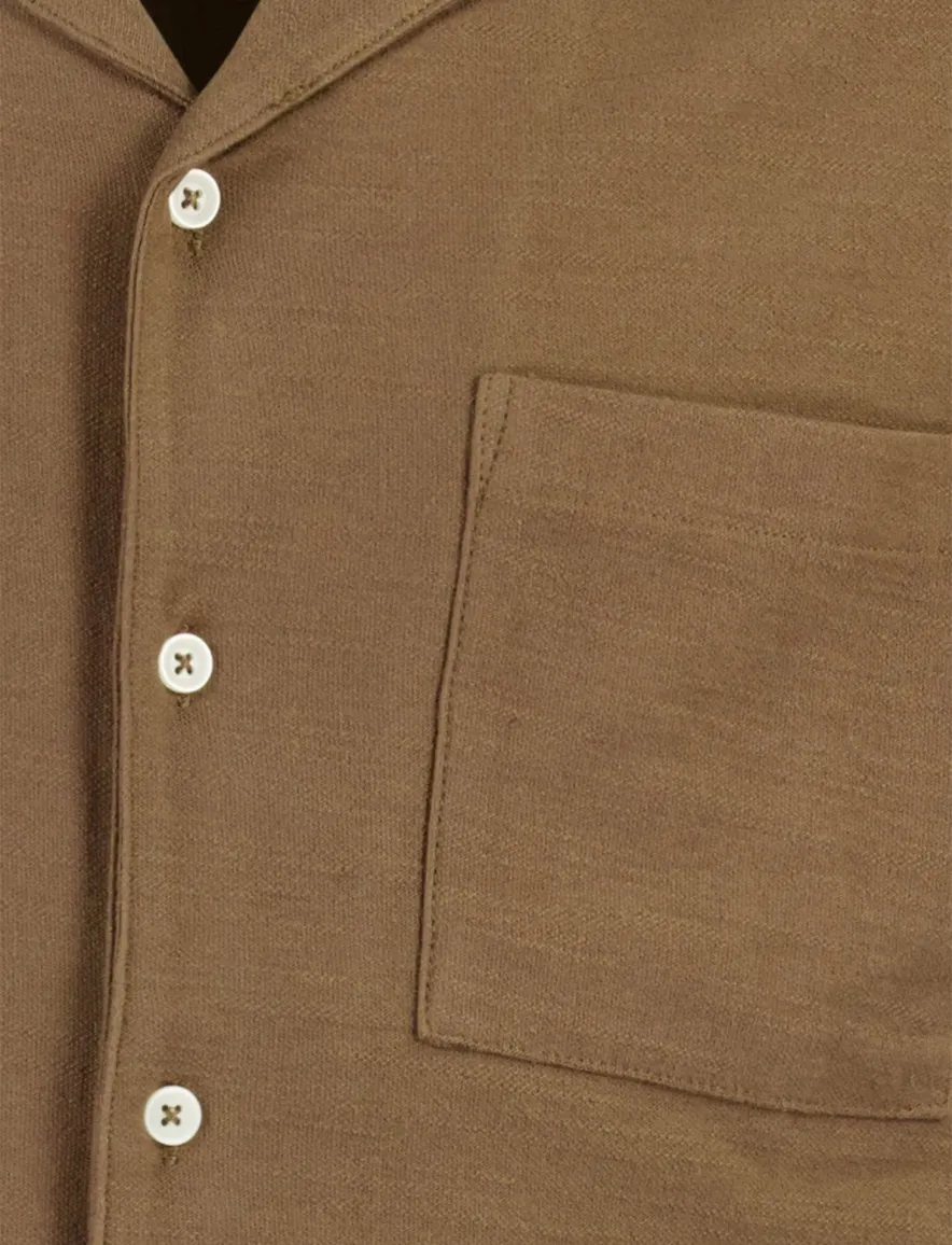 Poloshirt Born With Appetite khaki doorknoop structuur