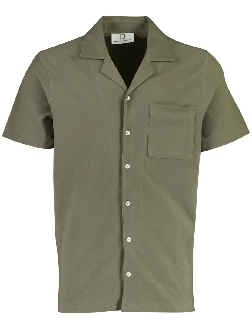 Poloshirt Born With Appetite olijfgroen korte mouw