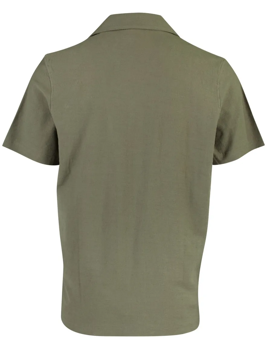 Olijfgroen poloshirt Born With Appetite doorknoop