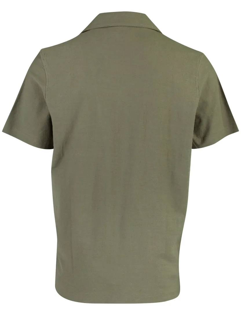 Poloshirt Born With Appetite olijfgroen korte mouw