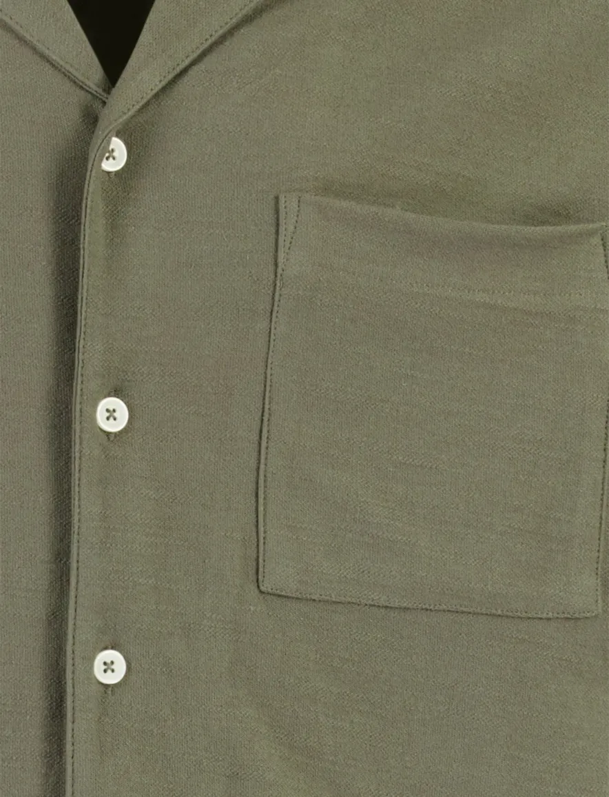 Olijfgroen poloshirt Born With Appetite doorknoop