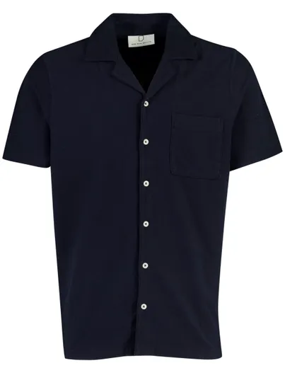 Born With Appetite Poloshirt Born With Appetite donkerblauw doorknoop structuur