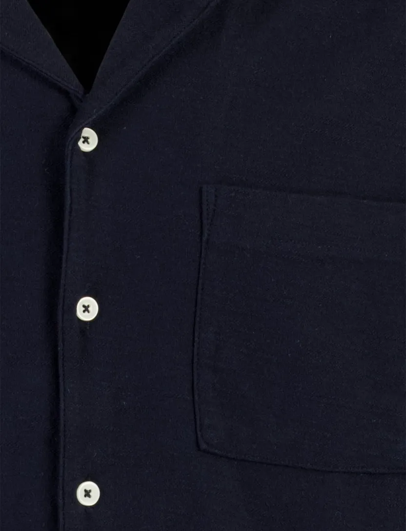 Poloshirt Born With Appetite navy doorknoop structuur katoen