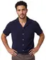 Poloshirt Born With Appetite navy doorknoop structuur katoen