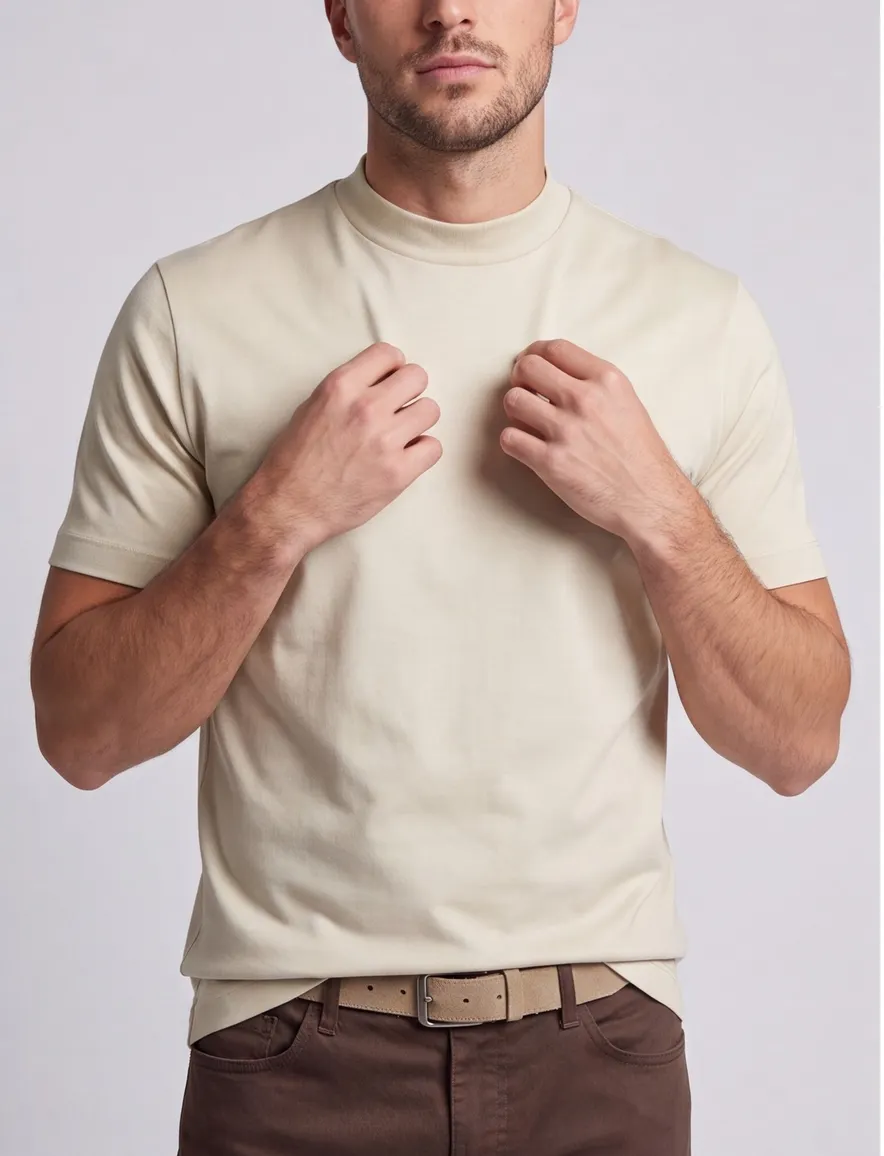 Born With Appetite T-shirt ronde hals creme