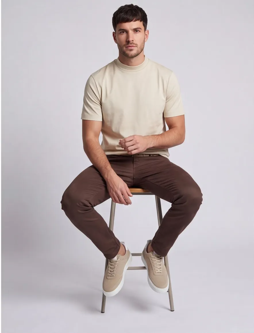 Born With Appetite T-shirt ronde hals creme