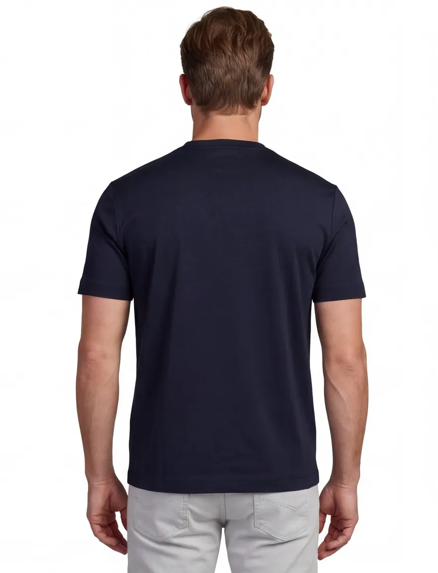 Born With Appetite T-shirt ronde hals donkerblauw