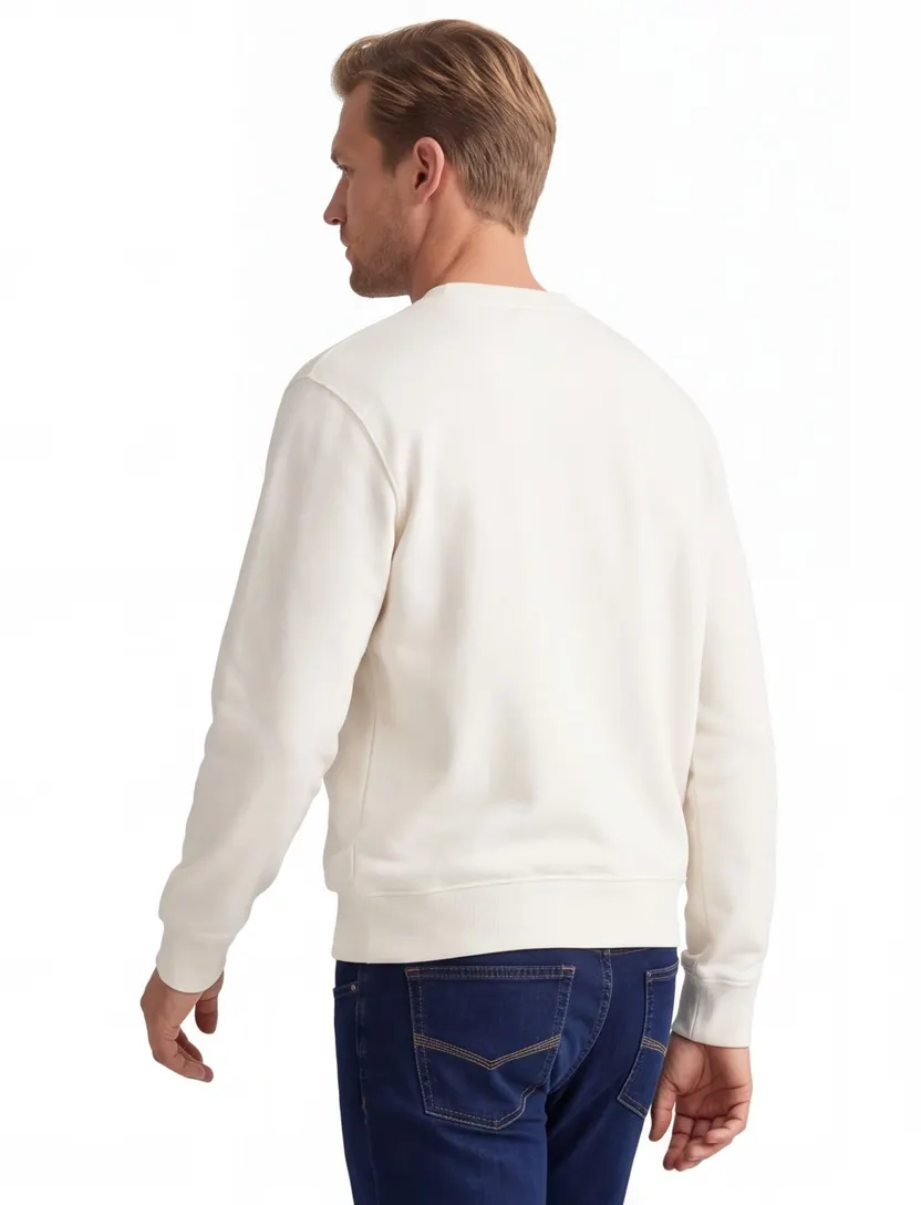 Trui Gant creme opdruk ronde hals