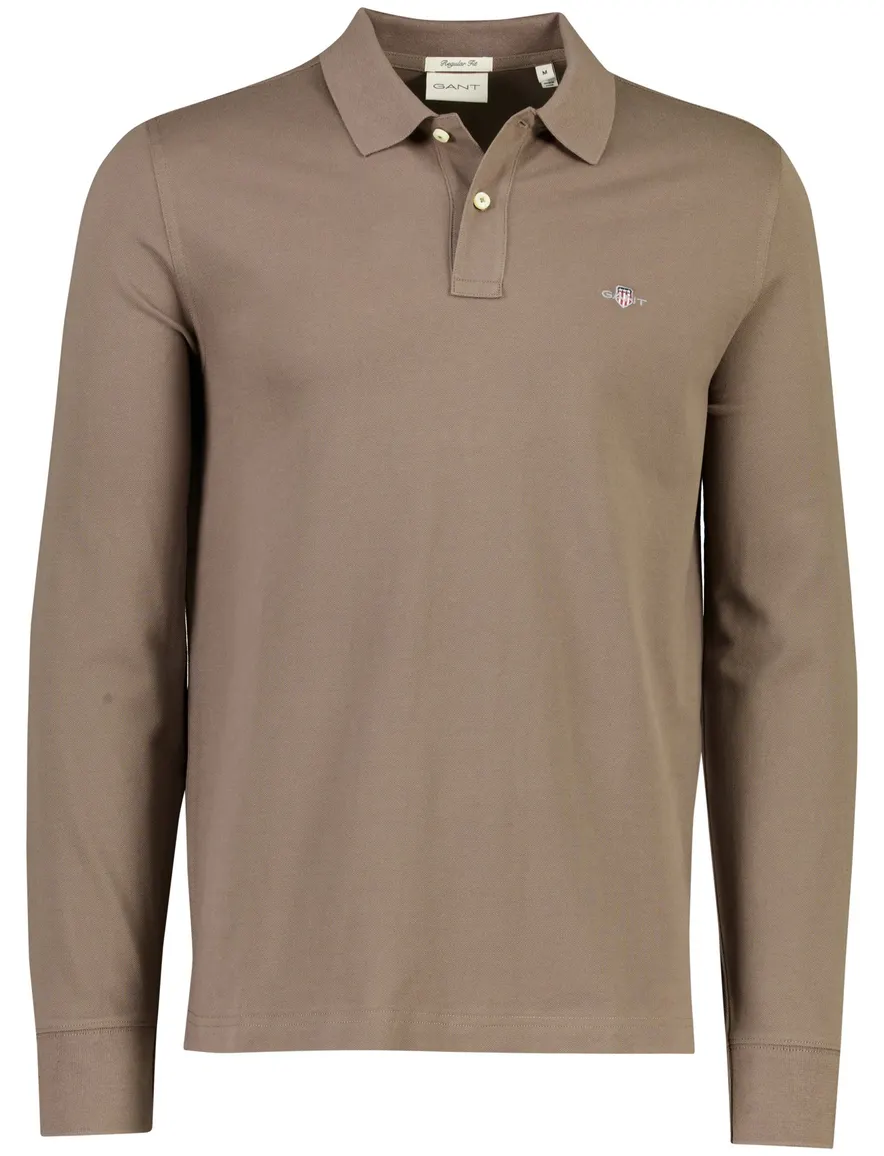 Gant Regular Fit poloshirt bruin piqué