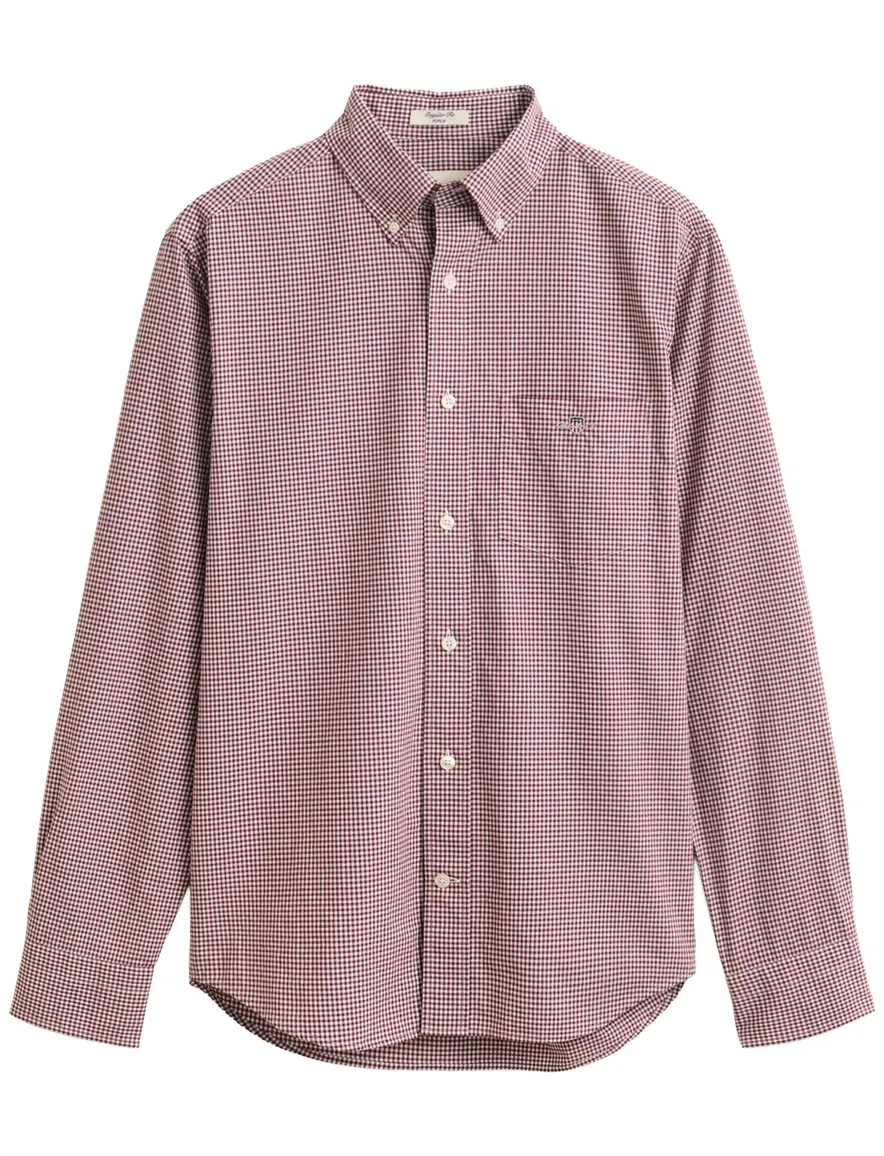Gant Regular Fit overhemd bordeaux geruit