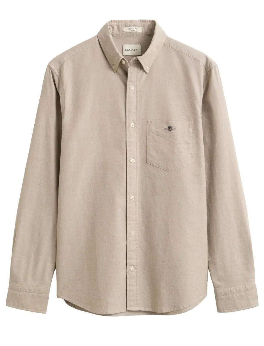 Gant Regular Fit overhemd beige effen