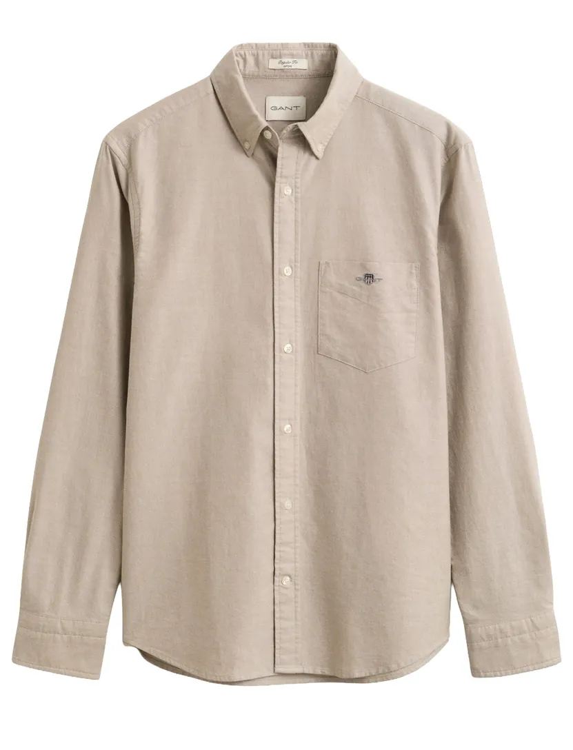 Overhemd Gant Regular Fit beige