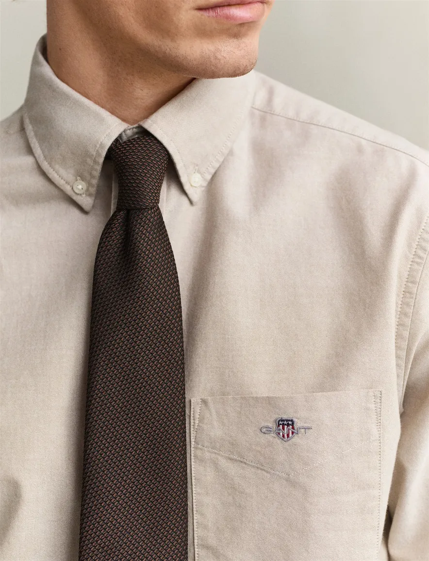 Gant Regular Fit overhemd beige effen