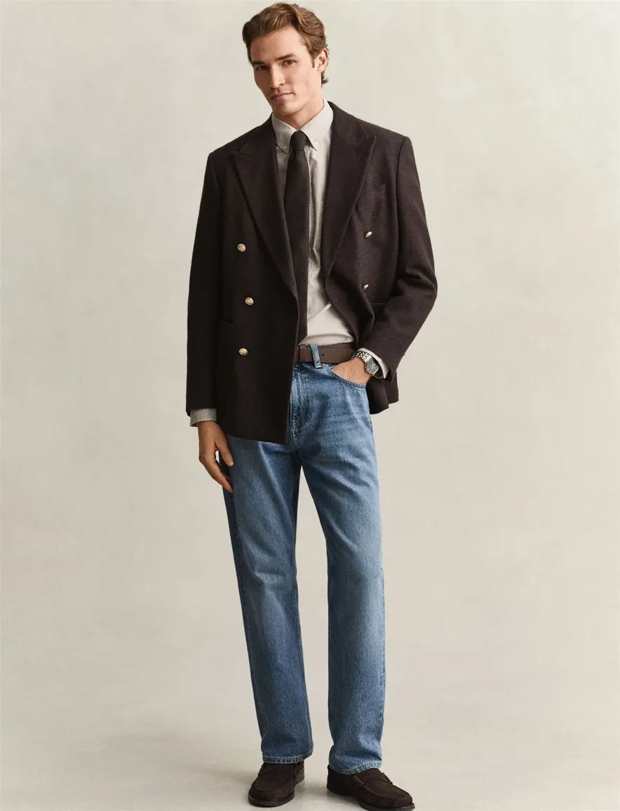 Gant Regular Fit overhemd beige effen