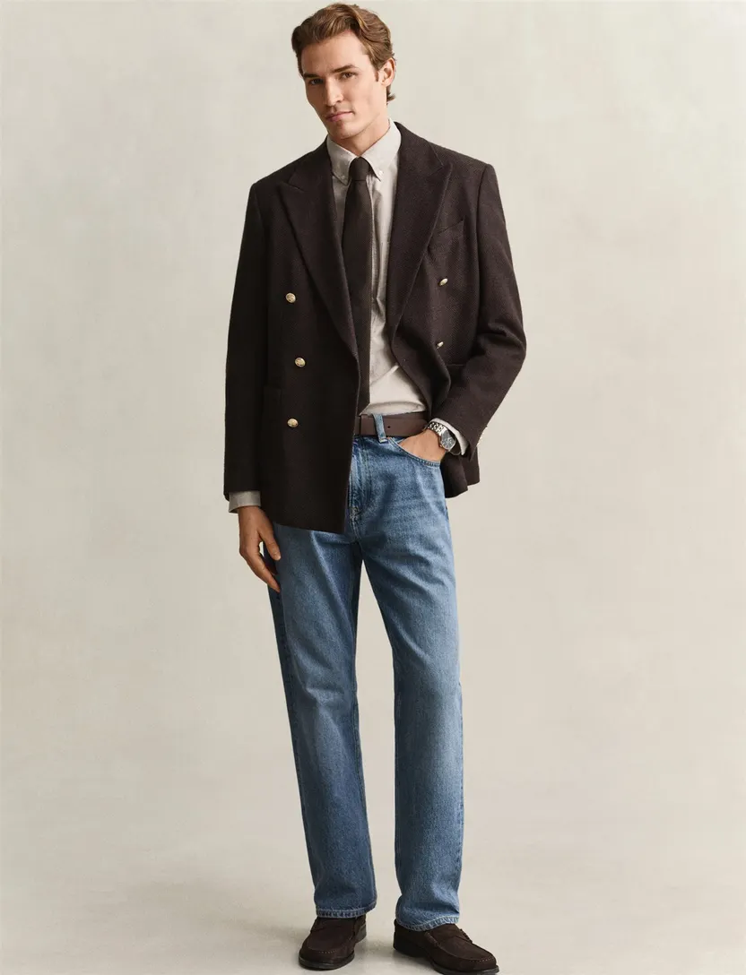 Overhemd Gant Regular Fit beige