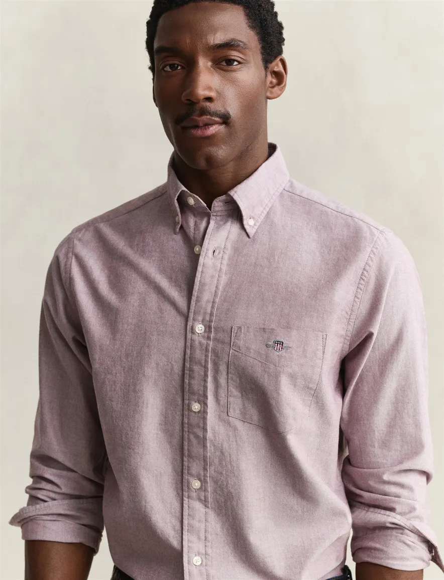 Gant Regular Fit overhemd roze effen