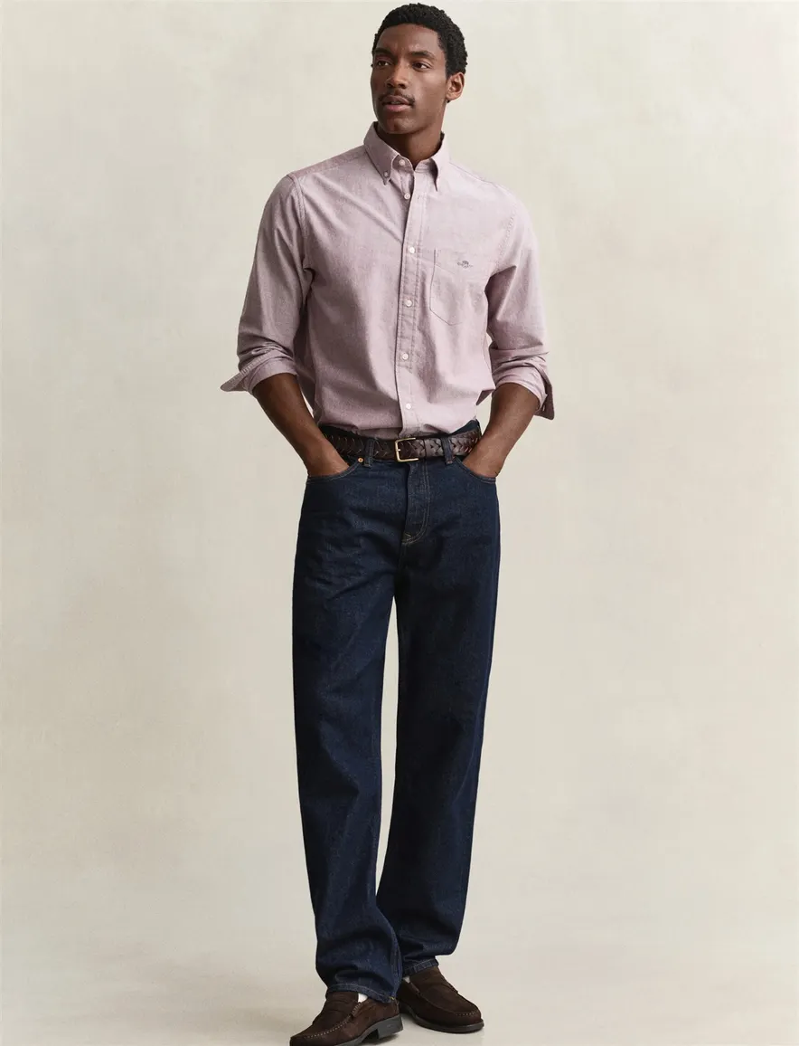 Gant Regular Fit overhemd roze effen
