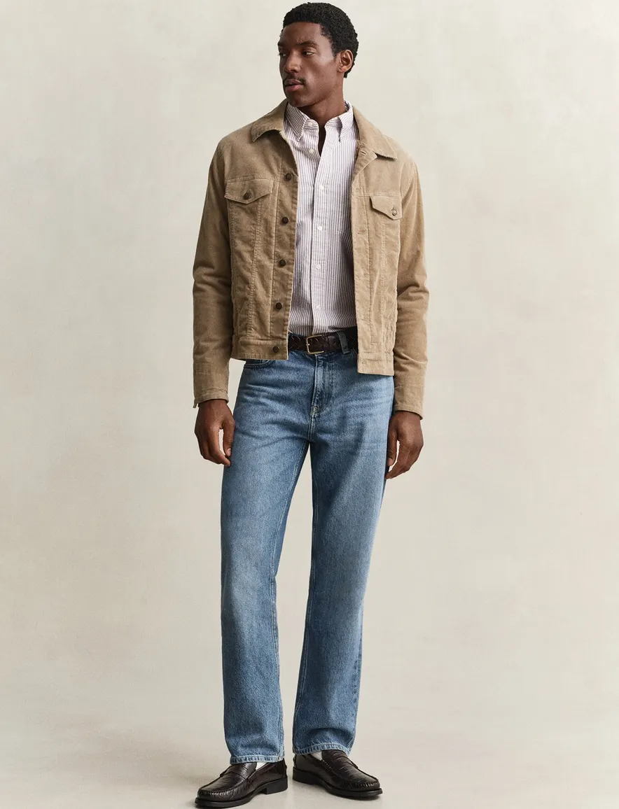 Gant Regular Fit overhemd gestreept bordeaux