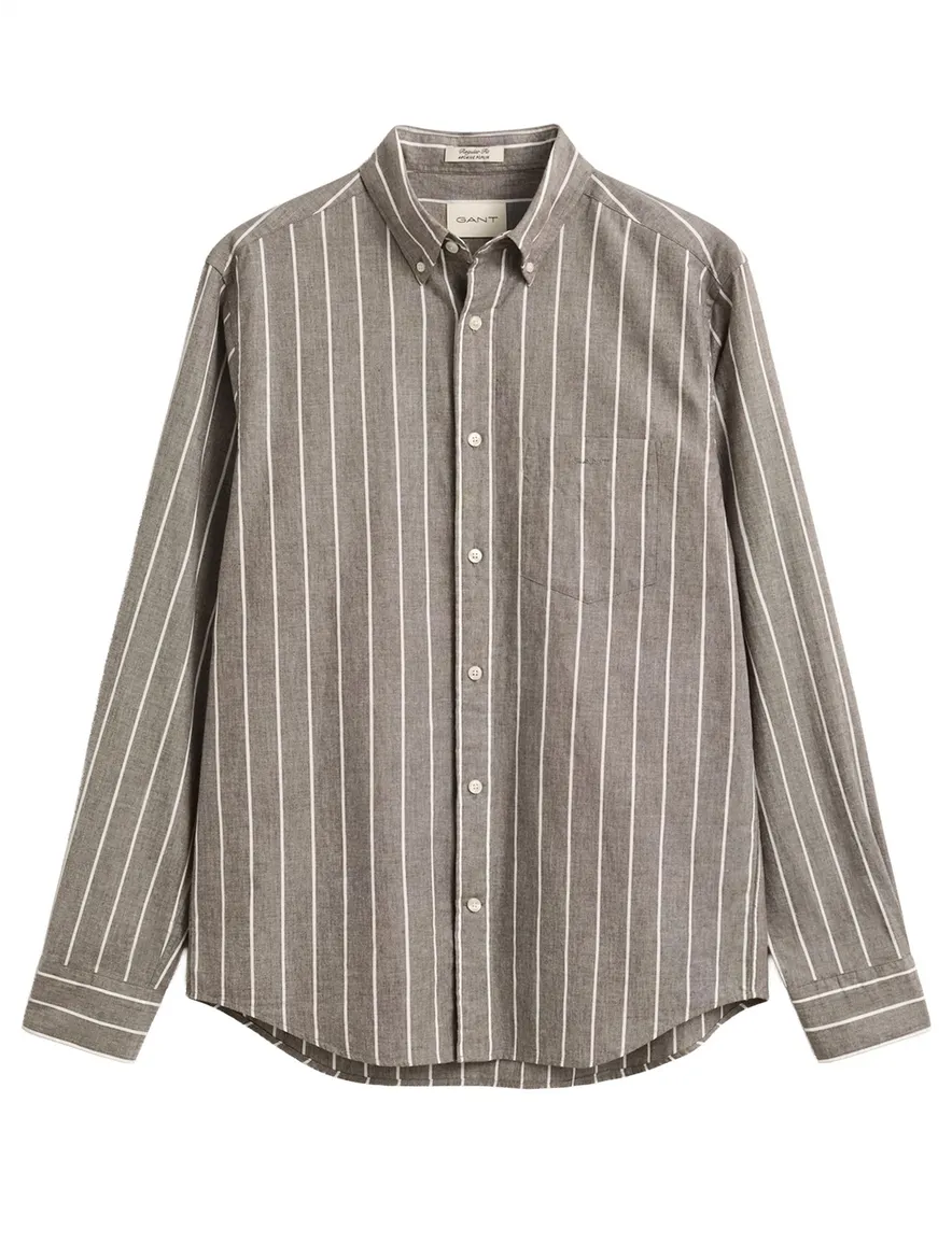 Gant Regular Fit overhemd bruin gestreept