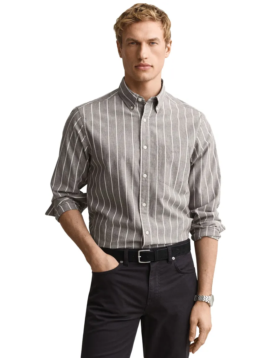 Gant Regular Fit overhemd bruin gestreept