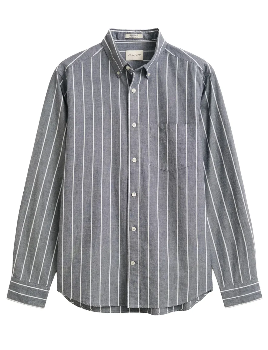 Gant Regular Fit overhemd grijs gestreept