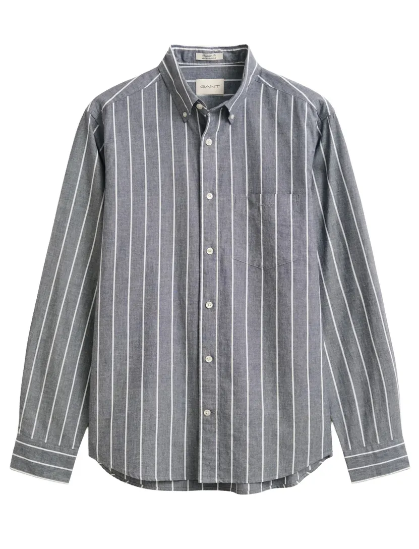Overhemd Gant Regular Fit grijs