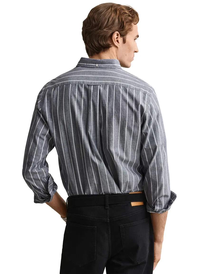Gant Regular Fit overhemd grijs gestreept