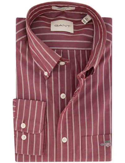 Gant Overhemd Gant bordeaux gestreept