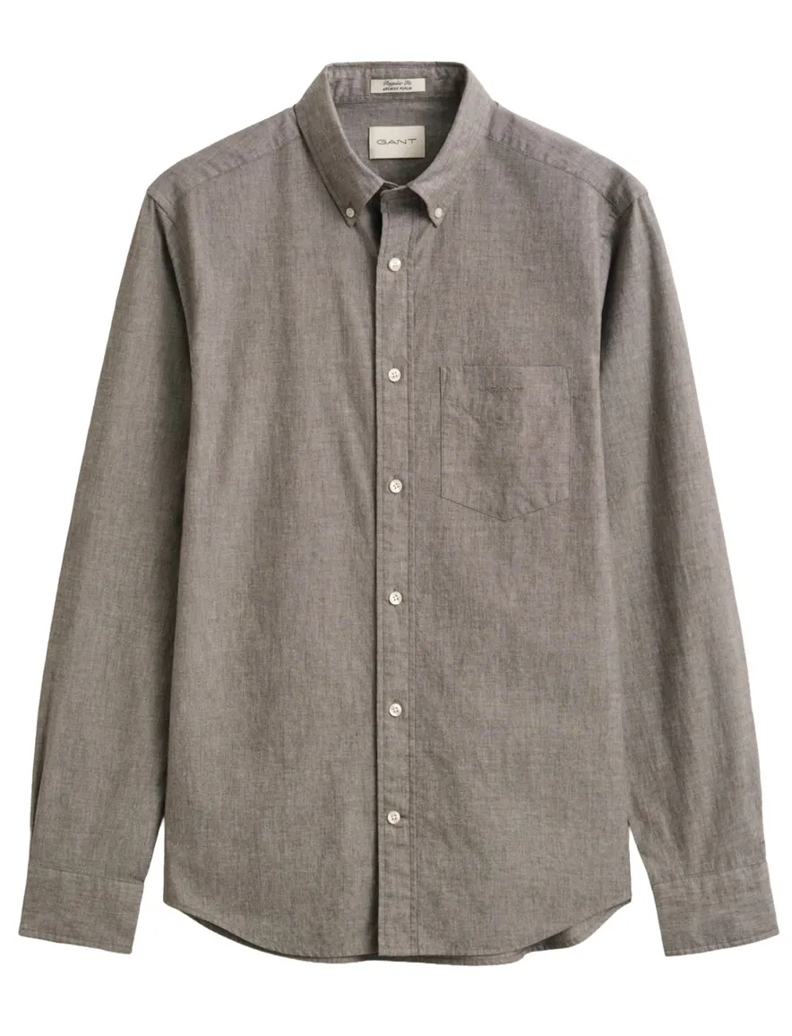 Gant overhemd khaki effen