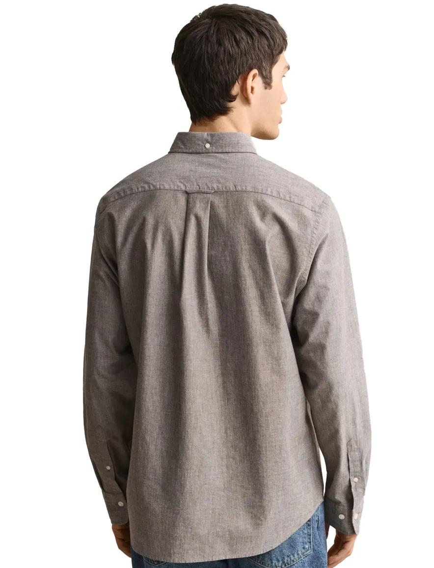 Gant Regular Fit overhemd beige biologisch katoen