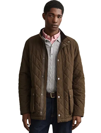 Gant Gant Regular Fit gewatteerde jas bruin