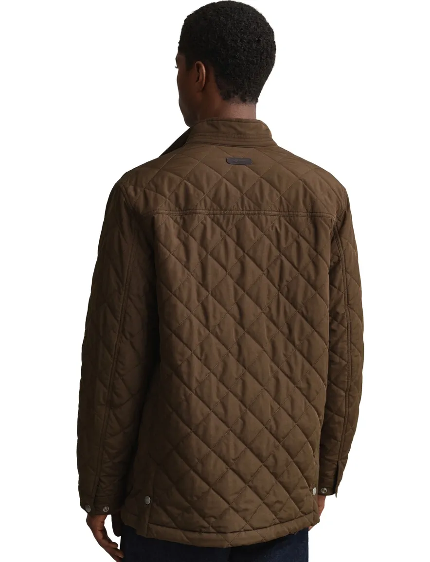 Gant Regular Fit quilted jacket bruin waterafstotend