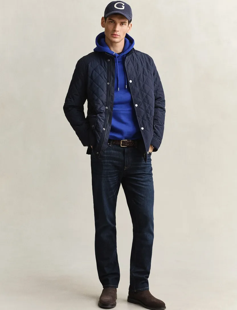 Quilted jacket Gant Regular Fit donkerblauw