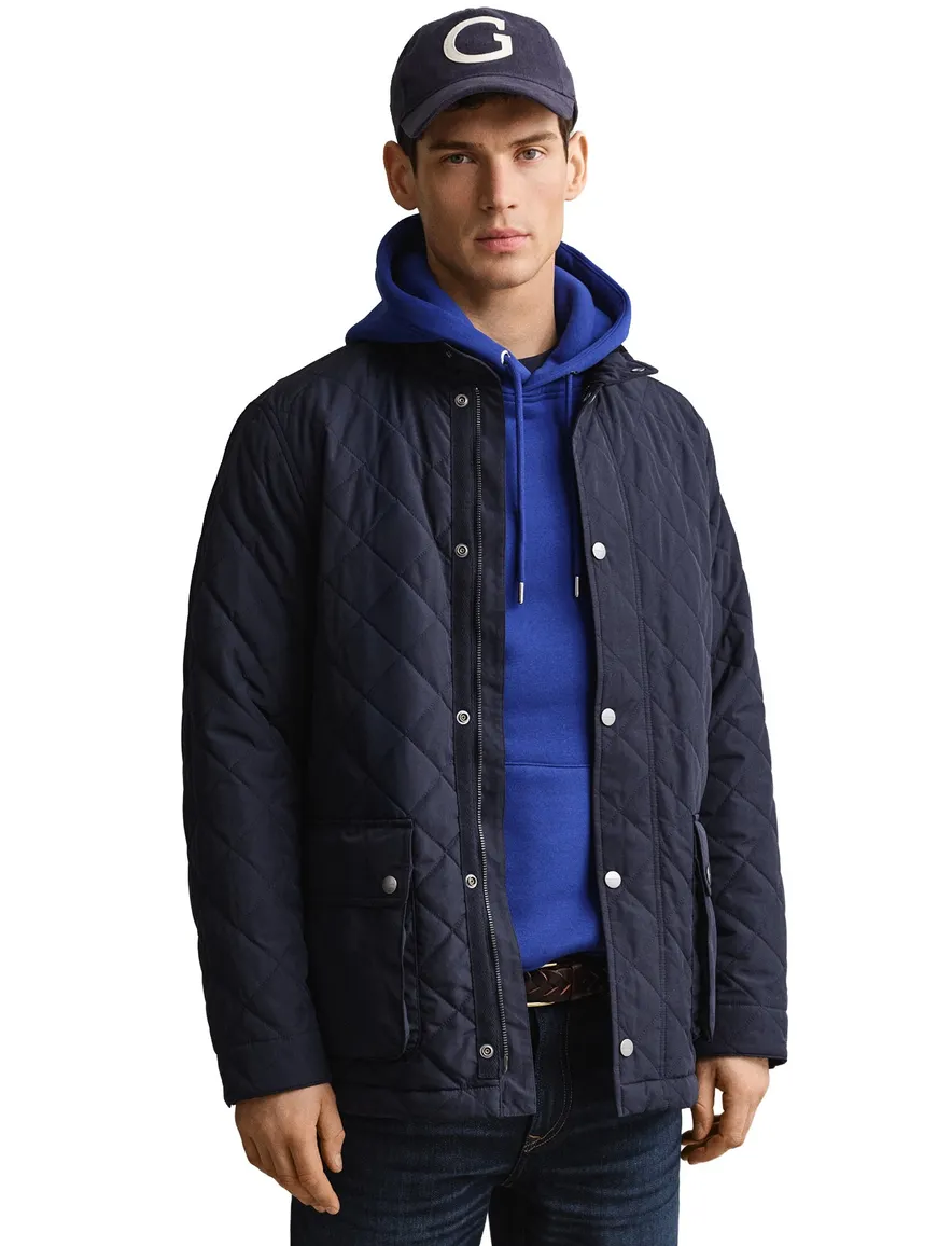 Gant Regular Fit quilted jacket donkerblauw