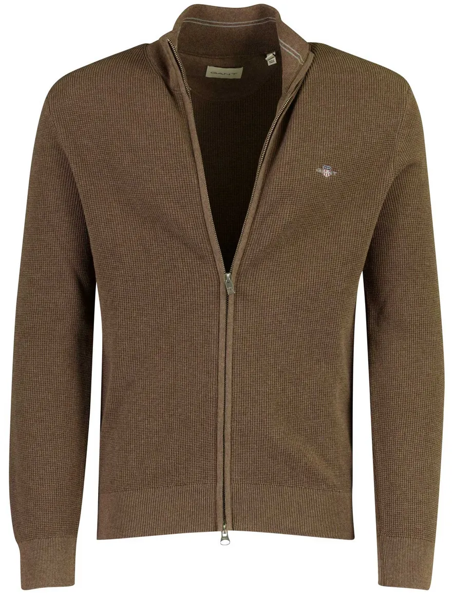 Gant vest bruin gebreid