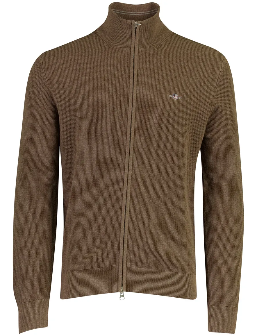 Gant vest bruin gebreid