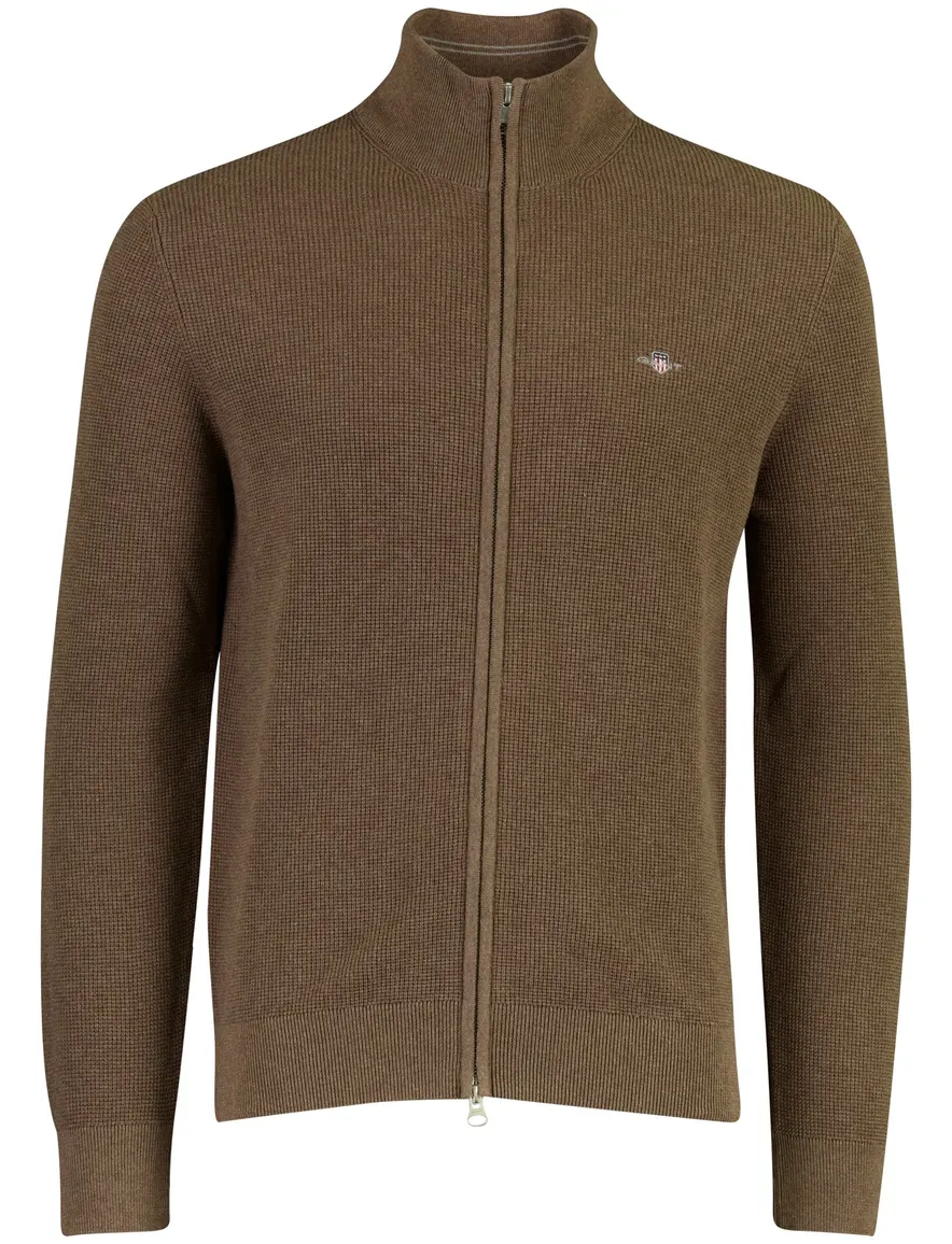 Gant vest bruin gebreid